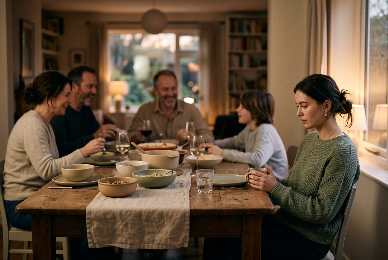 A warm family dinner table