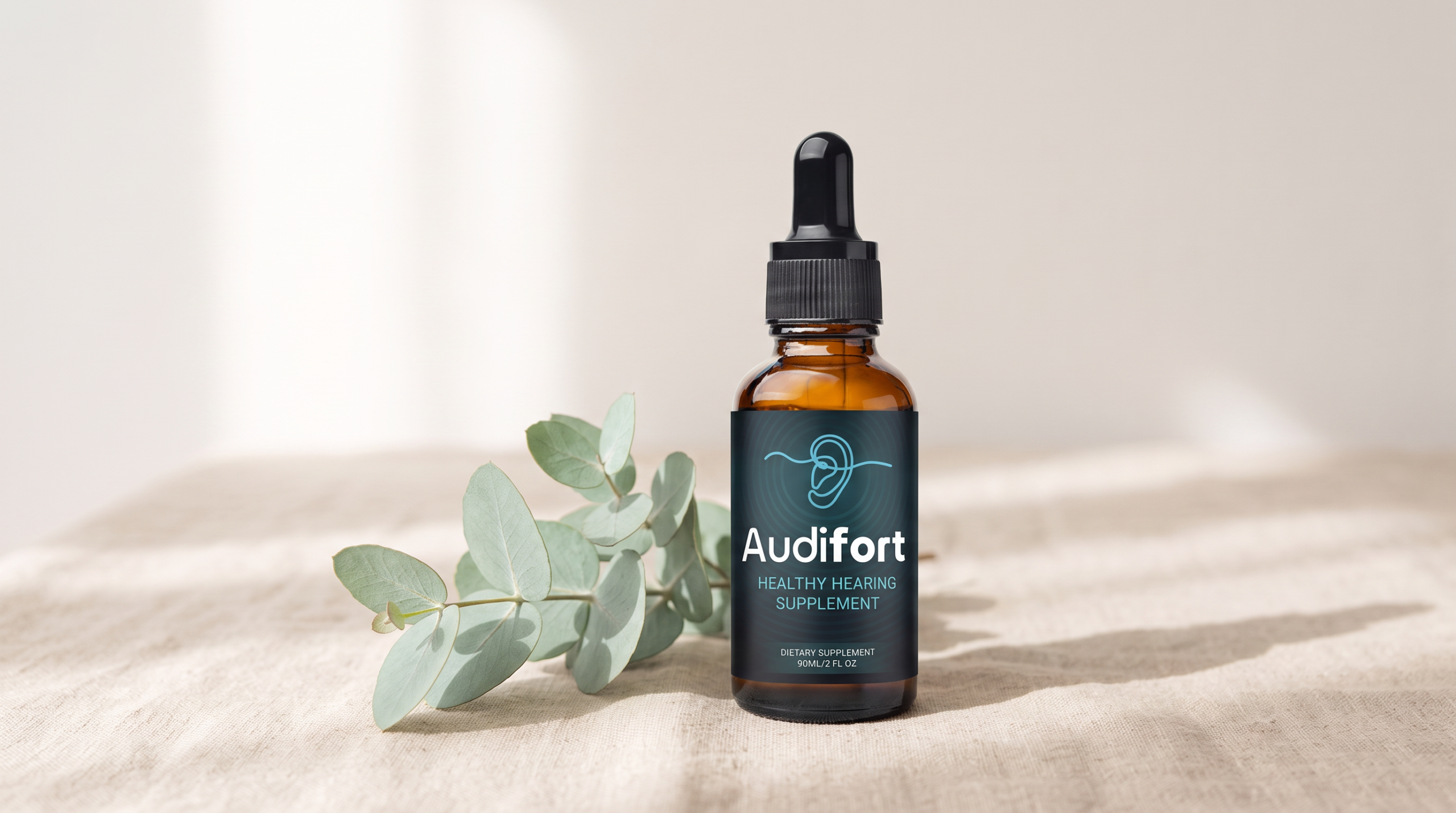 Premium editorial hero for a hearing-wellness supplement review