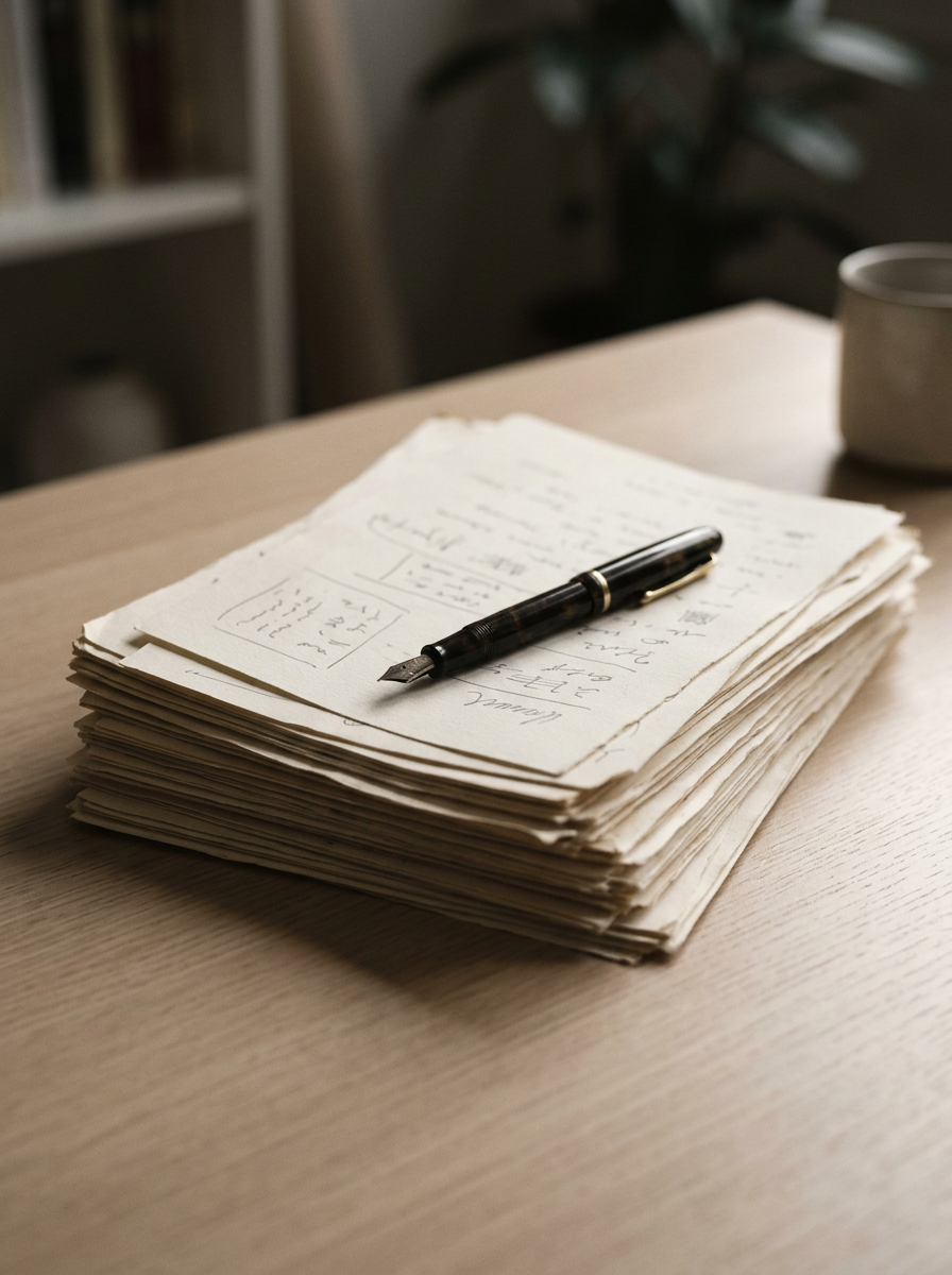 A tidy stack of papers