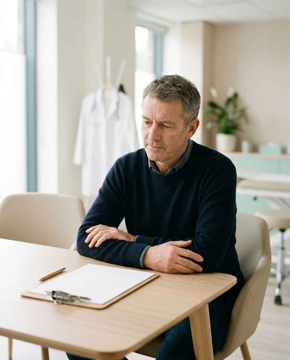 Man in a doctor's consulting room