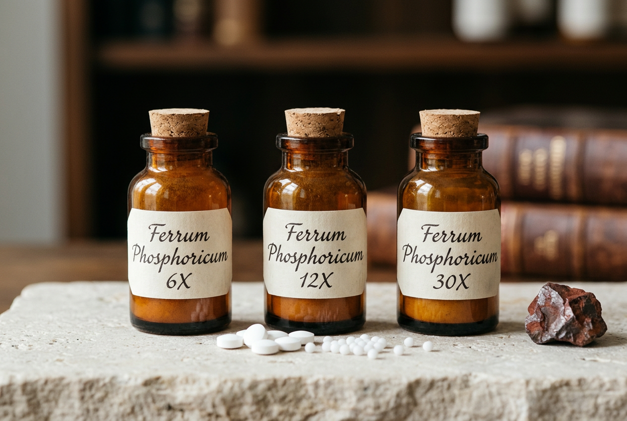 Ferrum Phosphoricum 6X, 12X and 30X preparations