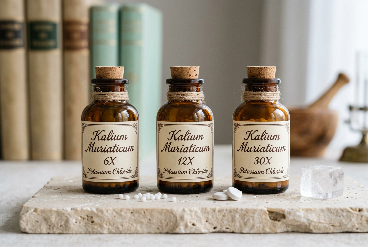 Kalium Muriaticum 6X, 12X and 30X preparations