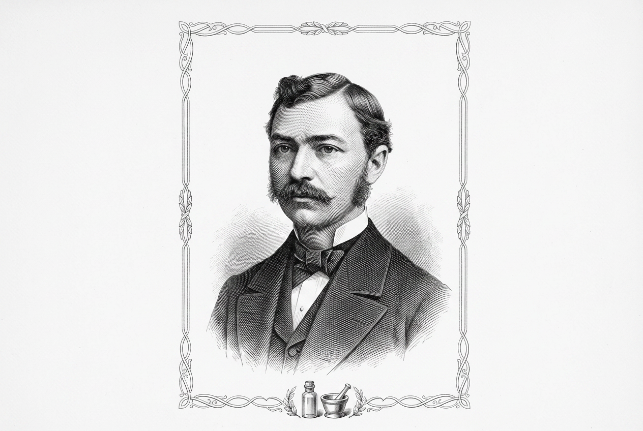 Restored book-plate portrait of Dr. William Boericke