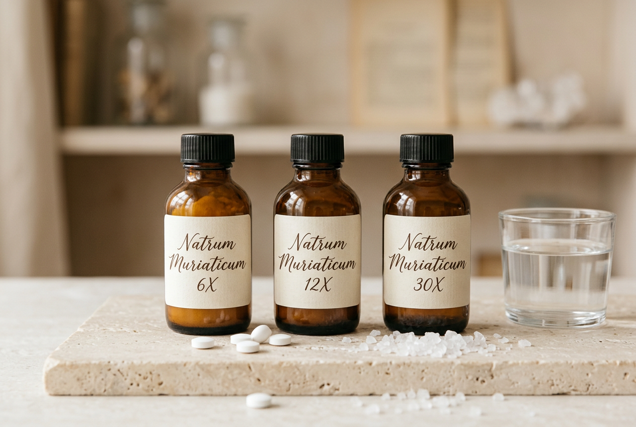 Natrum Muriaticum 6X, 12X and 30X preparations